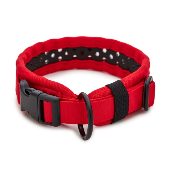 SOFTY Halsband | Länge: 35-41cm | Breite: 3,3cm | Farbe: rot/schwarz